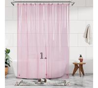 Barossa Design Tenda da doccia extra lunga, trasparente, rosa, con 3 magneti, 182,9 x 213,4 cm, XL, impermeabile, leggera, in PEVA, senza PVC, occhielli in metallo, colore rosa trasparente, 182 x 84