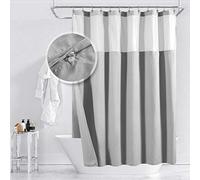 Barossa Design Tenda da doccia in misto cotone, foderata in tessuto a nido d'ape, per hotel di lusso spa, lavabile in lavatrice, colore: grigio lago Wanaka, 180 x 183 cm