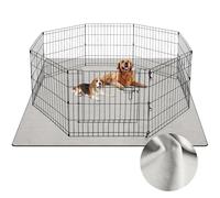 Barpor Tappetini lavabili per cani 182,9 x 182,9 cm, colore grigio chiaro, spessi, riutilizzabili, resistenti, assorbenti, a prova di perdite, tappetini antiscivolo per box per cani a prova di