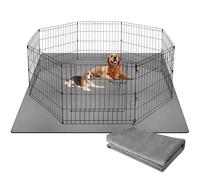 Barpor Tappetini lavabili per cani 182,9 x 182,9 cm, grigi, spessi, riutilizzabili, resistenti, assorbenti, a prova di perdite, tappetini antiscivolo per box per cani a prova di masticazione