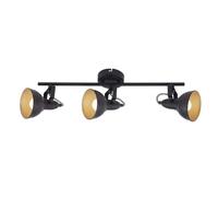 Barra 3 faretti orientabili Soft in metallo oro e nero E14 Nero/oro