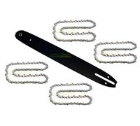Barra 40 cm 1,3 mm 3/8" 57 TG + 4x set catene per motosega Florabest / Atika