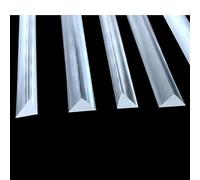 Barra a triangolo in acrilico, barra solida, asta in plexiglass trasparente, triangolo rettangolo, colonna guida luminosa in PMMA(3x3x500mm 15Pcs)
