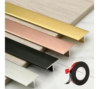 Barra adesiva in alluminio a T, profilo a T, 2,7 m, senza trapano per livellamento e hing, 3 pezzi champagne 90 x 5 cm, ideale per Lino Flo