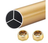 Barra Appendiabiti Asta Appendiabiti Circolare con 2 Flange, Aste Appendiabiti in Metallo Spesso per Appendere i Vestiti, Barra Appendiabiti Portante per Scarpiere, Multicolore(Gold,135cm(53 1/8"))