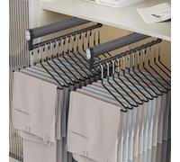 Barra Appendiabiti Estraibile - Asta Estensibile Per Guardaroba, Binario Per Guardaroba Estensibile In Lega Di Alluminio, Appendiabiti Telescopico, Organizer Salvaspazio Per Armadio(2pcs,44.2CM)