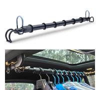 Barra appendiabiti per auto, resistente, estensibile, da 76 a 168 cm, asta per asciugare il panno da viaggio, per SUV, camion, camper, armadio per veicoli, asta in metallo nero per organizzatori di