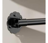 Barra appendiabiti regolabile e asta for tenda da doccia for pareti angolate - Barra appendiabiti in metallo con 2 flange for lavanderia/camper(Black,55-75cm (21"-29"))