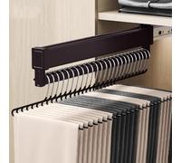Barra appendiabiti retrattile regolabile per armadio, si espande da 20 a 55 cm, colore marrone, perfetta per risparmiare spazio, ideale per pantaloni e indumenti