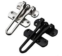 Barra battente per porta con catenella antifurto e sicurezza dei bambini, in acciaio inox, per porte di camere e camere da letto, colore nero