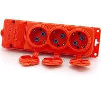 Barra, boccola in gomma (TPE) tripla schuko IP44 TRGP-3SCH
