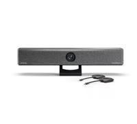 Barra ClickShare CB Pro con 2 pulsanti Barra video all-in-one per conferenze wireless in sale riunioni di medie dimensioni su qualsiasi piattaforma