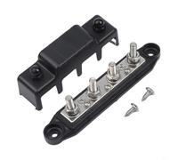 Barra collettrice resistente 250a per sistemi solari per camper, barche, yacht, con terminali rossi e neri (M8 nero)