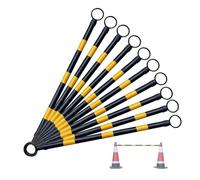Barra conica retrattile in plastica industriale in PVC | Multicolor 1/2/5/6/8/10/12/16/20 pezzi: Controllo temporaneo della folla nei parcheggi(Yellow and Black,10pcs)