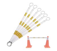 Barra conica stradale retrattile in PVC | Multicolor 2/5/6/8/10/12/16/20 Pz: for il controllo della folla, Parcheggi(Yellow and White,6pcs)