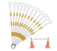 Barra conica stradale retrattile in PVC | Multicolor 2/5/6/8/10/12/16/20 Pz: for il controllo della folla, Parcheggi(Yellow and White,12pcs)