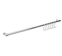 Barra Cromata Lonardo 60 cm Completa Di 6 Comodi Ganci Appendi Oggetti