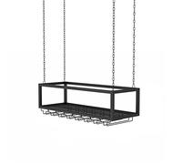 Barra da appendere al soffitto, organizer sospeso in metallo per bottiglie di vino e calici in vetro, ideale per cucina e bar