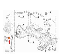 BARRA D'ACCOPPIAMENTO / ASTA / BIELLETTA STABILIZZATRICE POST FIAT 500X (334)