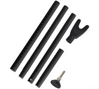 Barra di arresto telescopica regolabile per porte scorrevoli in vetro con controllo manuale dei perni, base antiscivolo che supporta fino a 181,4 kg di forza, struttura in acciaio laminato a freddo