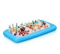Barra di Ghiaccio Gonfiabile con Tappo di Scarico, 130 x 62 x 12 CM Buffet di Ghiaccio Gonfiabile, Buffet, Insalata, Cibo e Bevande Vassoio, per Feste, Picnic, Campeggio