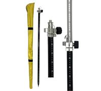 Barra di misurazione GPS in carbonio da 2,40 m, con doppia scala (0-125 cm e 1,37-2,40 m), con filettatura a libellula e 5/8", barra prisma, asta GNSS