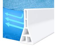 Barra di protezione adesiva per doccia, design rialzato, 9 cm di altezza, arresto dell'acqua per doccia pieghevole, per separazione a umido e secco, bianco (bianco, 1,5 m)