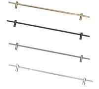 Barra di Protezione Regolabile in Metallo per Mensole, da 14 A 42 Pollici, in Lega di Alluminio, per Mensole in Legno, Barriera Anticaduta per Librerie, Black-8 Pack 32in/81cm