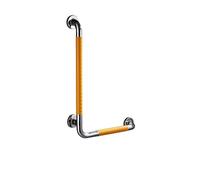 Barra di sostegno,maniglie a L per vasche da bagno e docce, maniglione verticale ad angolo in acciaio inox, corrimano da bagno antiscivolo a parete per anziani(Yellow,Right side)