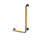 Barra di sostegno,maniglie a L per vasche da bagno e docce, maniglione verticale ad angolo in acciaio inox, corrimano da bagno antiscivolo a parete per anziani(Yellow,Left side)