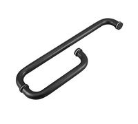 Barra di Sostegno per Porta del Bagno in Vetro, Maniglia di Ricambio per Porta Singola della Doccia in Acciaio Inossidabile 304, Nero Opaco (Dimensioni: 225 mm + 425 mm)