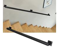 Barra di sostegno per scale in metallo nero per ringhiera per scale in ferro battuto, supporto per la sicurezza di pareti interne e terrazze disponibile in lunghezze da 1 m, 1,5 m, 2 m, 2,5 m