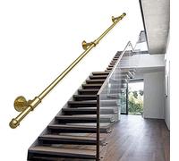 Barra di sostegno per scale, montaggio a parete, per interni ed esterni, con staffe, 2 m, per sicurezza e sostegno, design elegante per scale e accessibilità