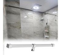 Barra di Supporto a T per Vetro da Doccia, Adatta a vetri di Spessore compreso tra 8 e 10 mm, Asta stabilizzatrice per Box Doccia, Regolabile da 74 a 175 cm, Braccio di serraggio in Vetro re