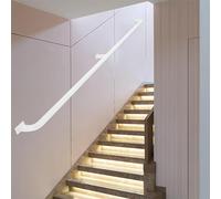 Barra di supporto antiscivolo per scale interne ed esterne, montaggio a parete, per villa, loft, corridoi, colore: bianco, dimensioni: 480 cm, migliora la sicurezza e lo stile