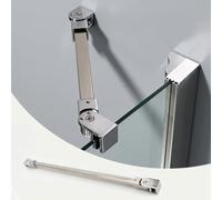 Barra di Supporto per Box Doccia in Vetro da 1200 mm, Asta stabilizzatrice Regolabile con Perno a 180°, Braccio di Supporto Fisso da Parete a Vetro per Un Box Doccia Sicuro (Argento)