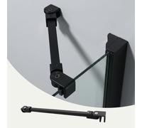 Barra di Supporto per Box Doccia in Vetro da 40 cm - Asta stabilizzatrice Regolabile con Perno a 180°, Braccio di Supporto Fisso da Parete a Vetro per Un Box Doccia Sicuro (Nero)