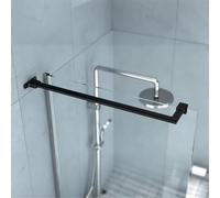 Barra di supporto per porta della doccia Asta Per Barra Di Supporto Per Porta Doccia In Acciaio Inossidabile 40/60/80/100 Cm, Staffa Per Braccio Per Porta In Vetro Senza Telaio(Black,L100cm/39.3in)