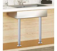 Barra di supporto telescopica regolabile per gambe di lavelli e mobili, 2 staffe in acciaio inox, 4276 cm, colore grigio, ideale per stabilità e resistenza al tavolo