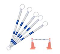 Barra di traffico retrattile in PVC | Confezioni multiple multicolori che contrassegnano i parcheggi dei siti stradali(Blue and White,5pcs)