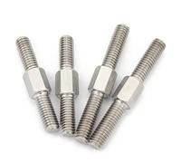 Barra filettata a doppia estremità M8 - Viti prigioniere for asta di spinta regolabili sinistra e destra in acciaio inox 304 for uso industriale(M8 x 60mm 5pcs)