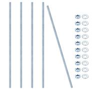 Barra Filettata, Asta Filettata, Barre Filettate con Filettatura Metrica Completa, Perni Filettati, Filettato Barre, Bulloni Filettati con Dadi e Rondelle (5, blu e bianco, M8 x 300 mm)