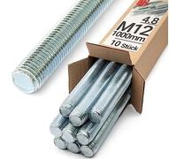 Barra filettata Lun Fix M12 x 1000 mm, 10 pezzi | Classe di resistenza 4.8 | ...