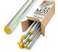 Barra filettata Lun Fix M20 x 1000 mm 10 pezzi | Classe di resistenza 8.8 DIN...