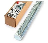 Barra Filettata M18x1000 mm, 1 pezzi, Asta Filettata Acciaio 4.8 DIN 976, Barre Filettate Metrica, Perni Filettati, Filetto Asta Metrica, Bulloni Filettati per Montaggio Industriale, Lun Fix