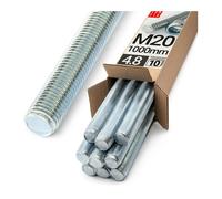 Barra filettata M20x1000 mm 10 pz. DIN 975 4.8 acciaio zincato Lun Fix