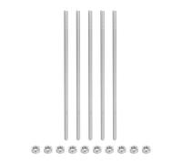 Barra filettata M6 x 150mm con 10 dadi esagonali, passo 1.5mm - 5 pezzi per uso
