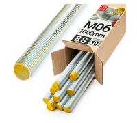 Barra Filettata M6x1000 mm, 10 pezzi, Asta Filettata Acciaio 8.8 DIN 976, Barre Filettate Metrica, Perni Filettati, Filetto Asta Metrica, Bulloni Filettati per Montaggio Industriale, Lun Fix