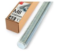 Barra Filettata M8x1000 mm, 1 pezzi, Asta Filettata Acciaio 4.8 DIN 976, Barre Filettate Metrica, Perni Filettati, Filetto Asta Metrica, Bulloni Filettati per Montaggio Industriale, Lun Fix