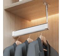 Barra for armadio pensile regolabile in altezza, antiscivolo, aste for appendiabiti in lega di alluminio, asta for appendiabiti for uso domestico/commerciale(Silver,75cm)